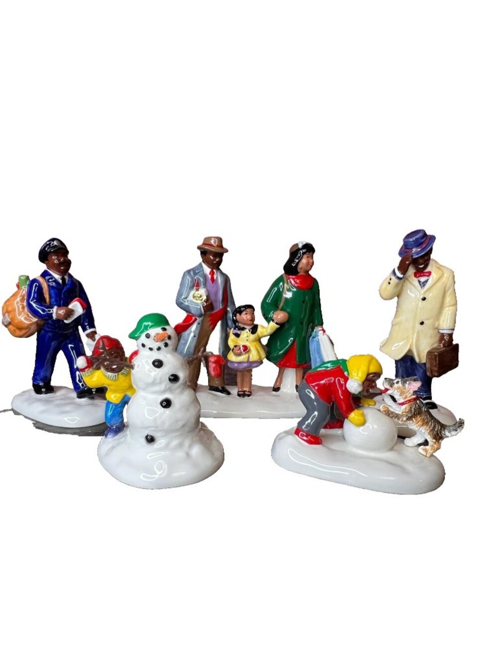 Department 56 Snow Village Townspeople (5 PCS) African American 55252 NIB RARE